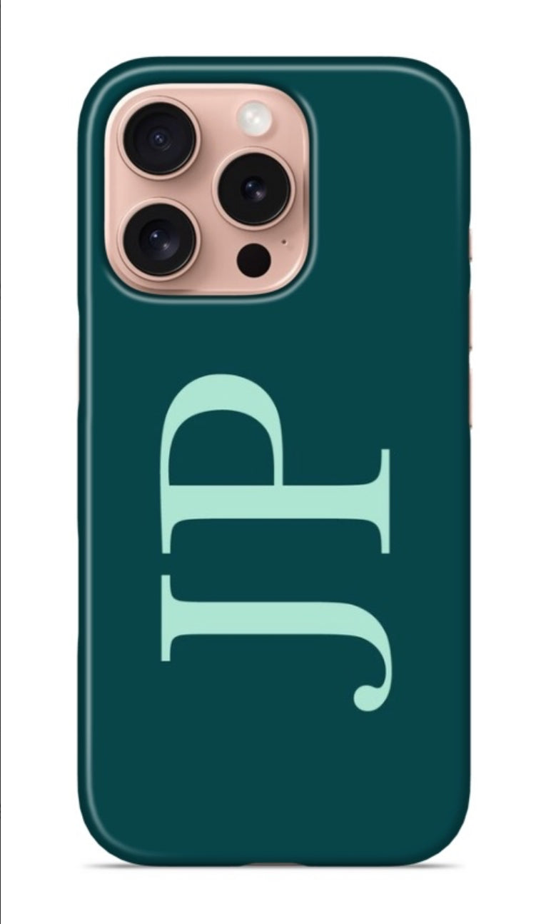 Gloss Teal with Sky Blue Side Initial