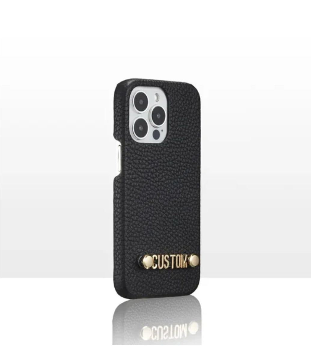 New Willow Custom Name Pebble Grained Leather Case with Carry Strap