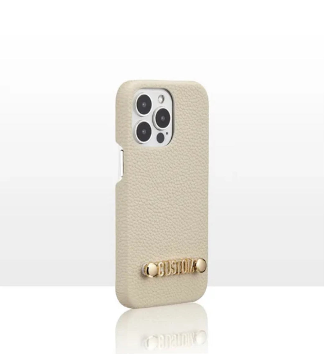 New Willow Custom Name Pebble Grained Leather Case with Carry Strap