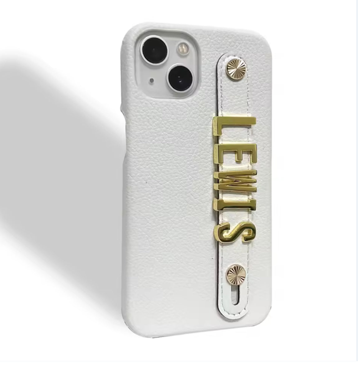 New Willow Pebble Grained Leather Case with Holding Strap and Personalisation