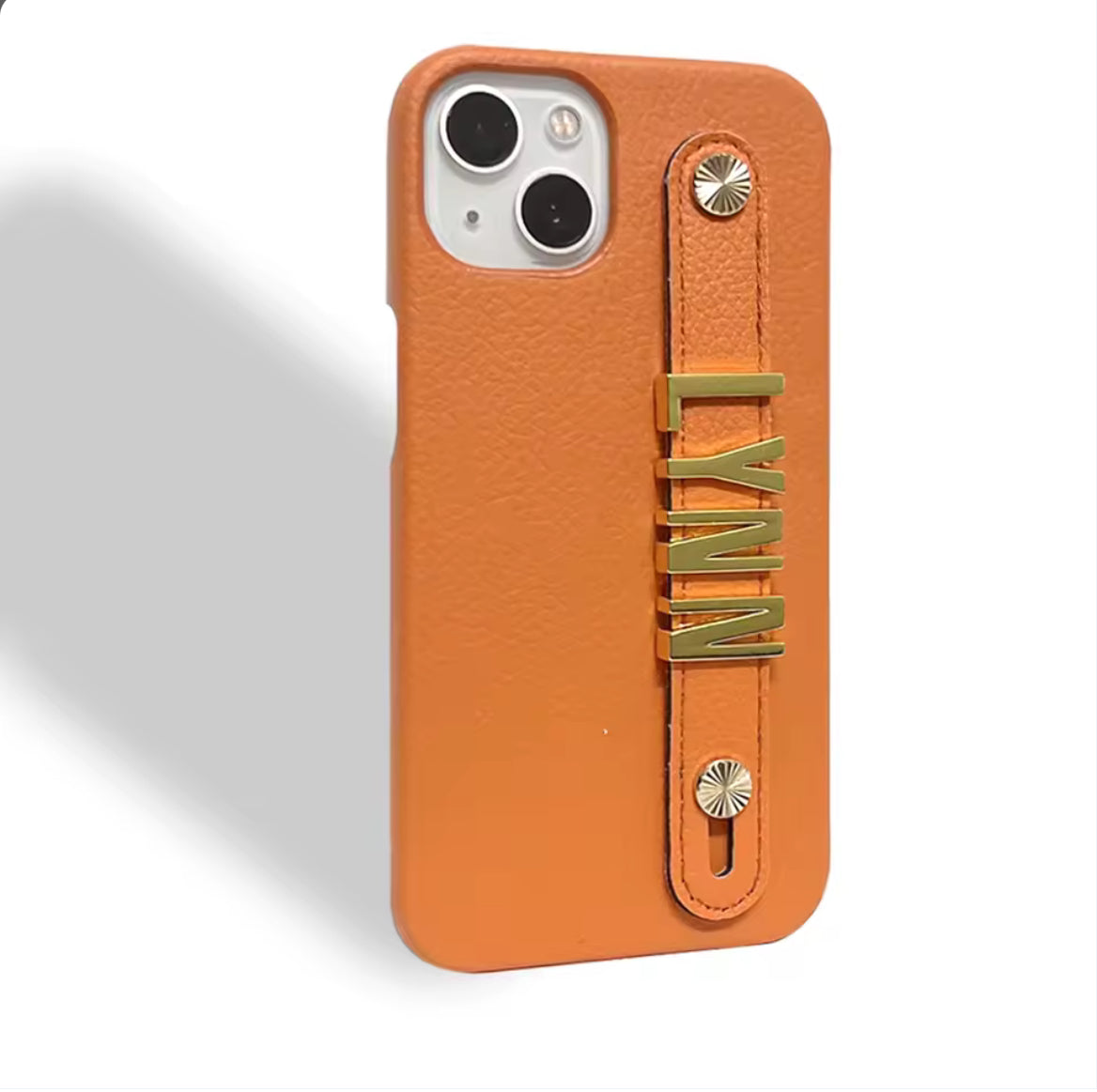 New Willow Pebble Grained Leather Case with Holding Strap and Personalisation