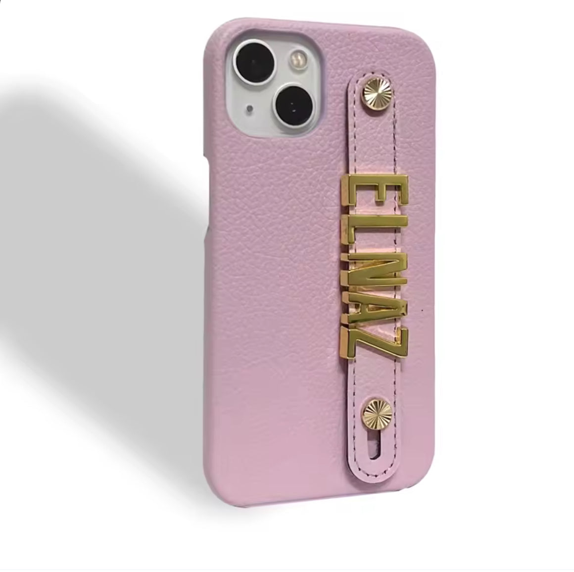 New Willow Pebble Grained Leather Case with Holding Strap and Personalisation