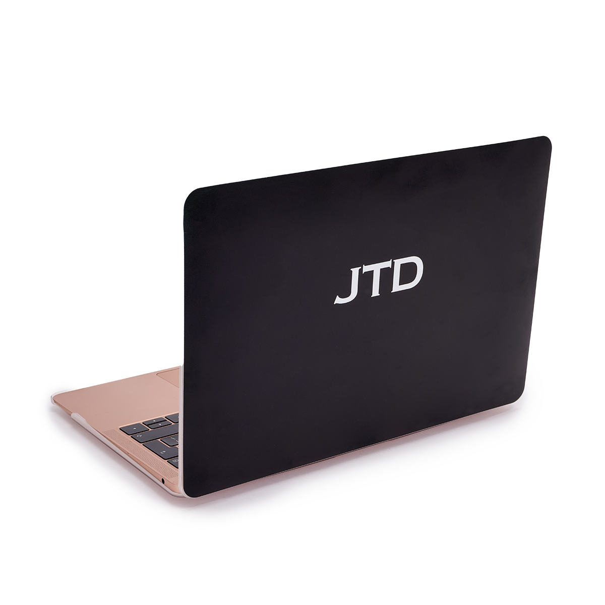 Personalised Hardshell MacBook Case Black with White Initials or Name