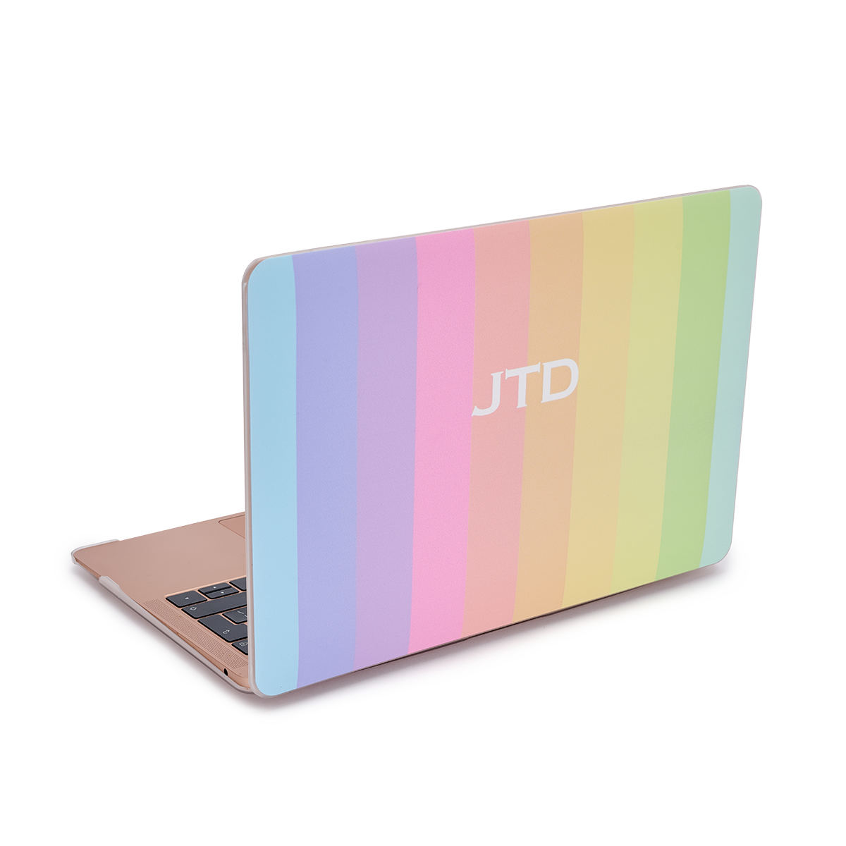 Personalised Hardshell MacBook Rainbow Design with White Initials or Name