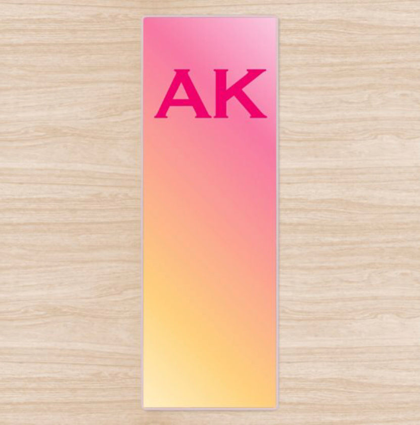 Personalised Yoga Mat Colour Splash Design with Initials
