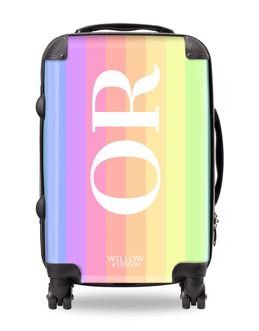 Personalised Suitcase Rainbow with Bold Initials/Name