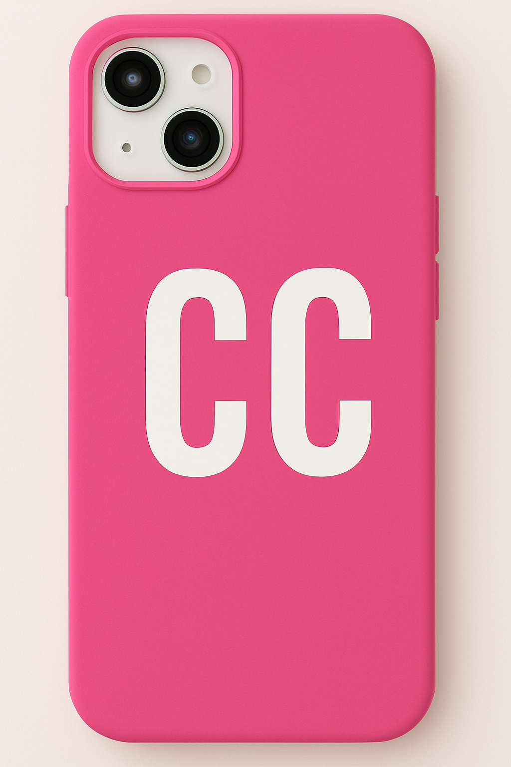 Gloss Hot Pink Initialed White