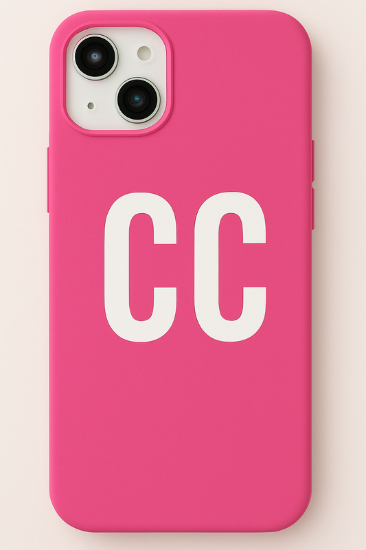 Gloss Hot Pink Initialed White