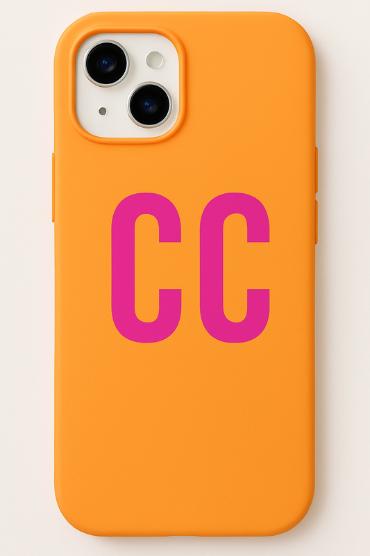 Gloss Orange Initialed Hot Pink