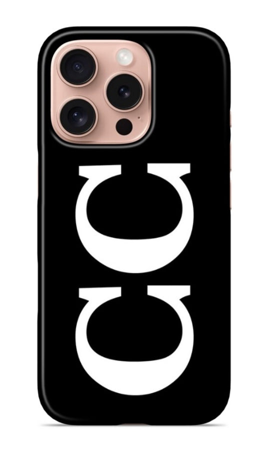 Large Side Initial Gloss Black