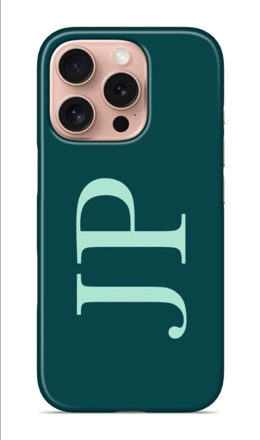 Gloss Teal with Sky Blue Side Initial