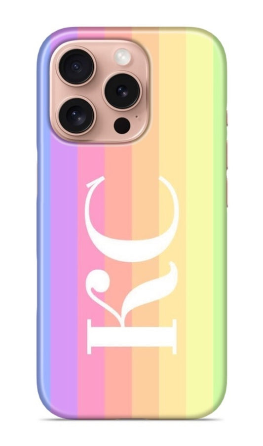 Gloss Rainbow Design with Side Initials