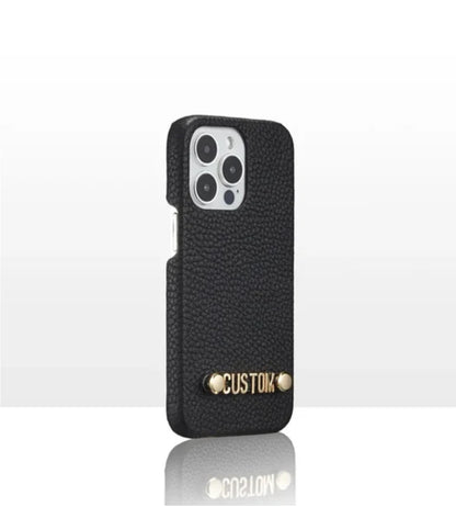 New Willow Custom Name Pebble Grained Leather Case with Carry Strap
