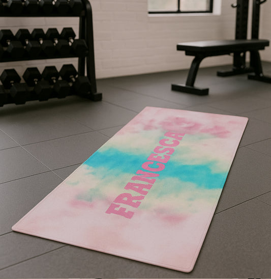 Personalised Yoga Mat Tye Dye Side Initials or Name