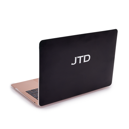 Personalised Hardshell MacBook Case Black with White Initials or Name