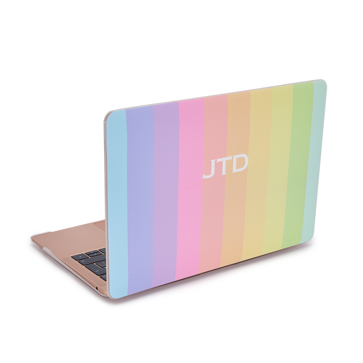 Personalised Hardshell MacBook Rainbow Design with White Initials or Name