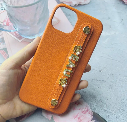 Delicate Sparkle Leather Case Orange