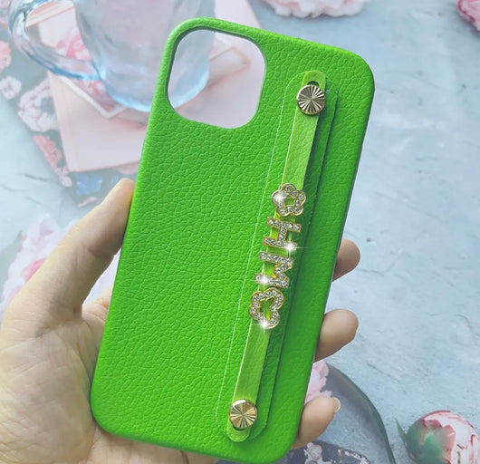 Delicate Sparkle Leather Case Lime Green