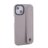 Genuine Grained Leather Case with Colour Coded Holding Strap Grey