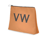 Superior Personalised Luxury Nappa Leather Clutch Bag Orange