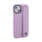 Genuine Grained Leather Case with Colour Coded Holding Strap Lilac