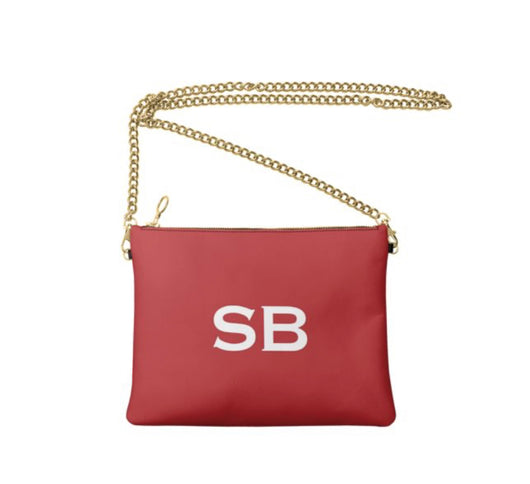 Personalised Luxury Nappa Leather Crossbody Bag Red