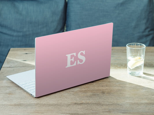 Personalised Hardshell MacBook Pink with White Initials or Name