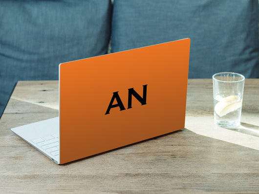 Personalised Hardshell MacBook Orange with White Initials or Name