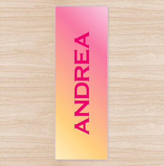 Personalised Yoga Mat Colour Splash Design with Side Name or Initials