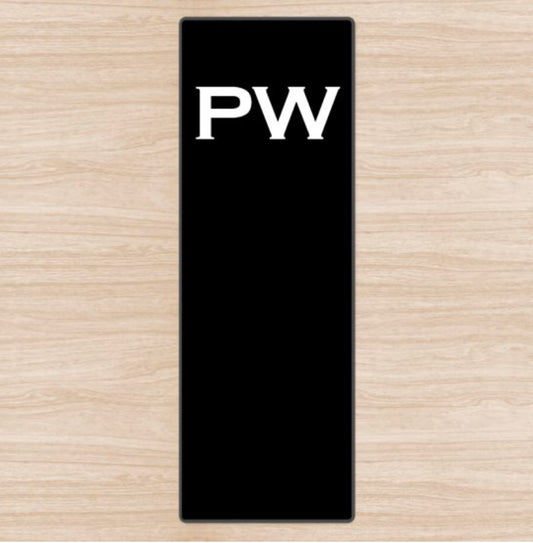 Personalised Yoga Mat Black with White Initials