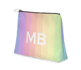 Superior Personalised Luxury Nappa Leather Clutch Bag Rainbow Striped