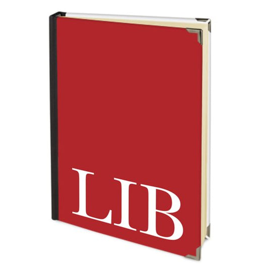Personalised Satin Journal Red with White Initials Handbound In The UK