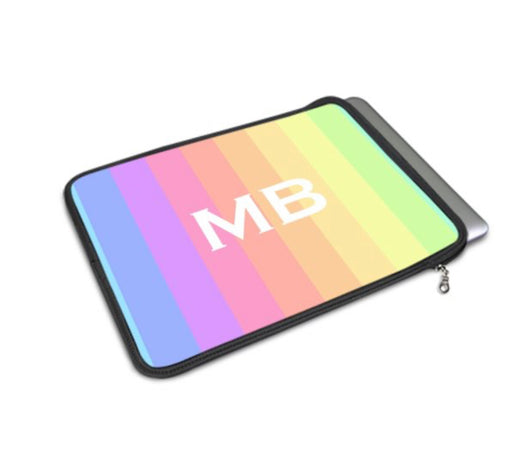 Personalised Luxury Macbook Pouch in Rainbow Design