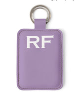 Personalised Luxury Nappa Leather Keyring. Lilac