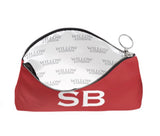 Superior Personalised Luxury Nappa Leather Clutch Bag Red