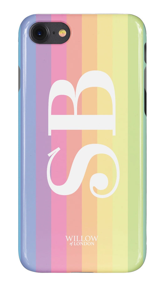 Rainbow Design Initialed Case with Funky Font