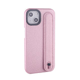 Genuine Grained Leather Case with Colour Coded Holding Strap Rose Pink