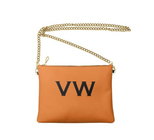 Personalised Luxury Nappa Leather Crossbody Bag Orange
