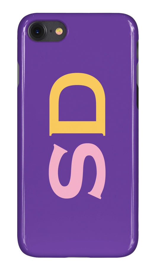 Gloss Purple with Pink and Yellow Initials