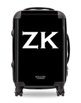 Personalised Suitcase Black with White Initials