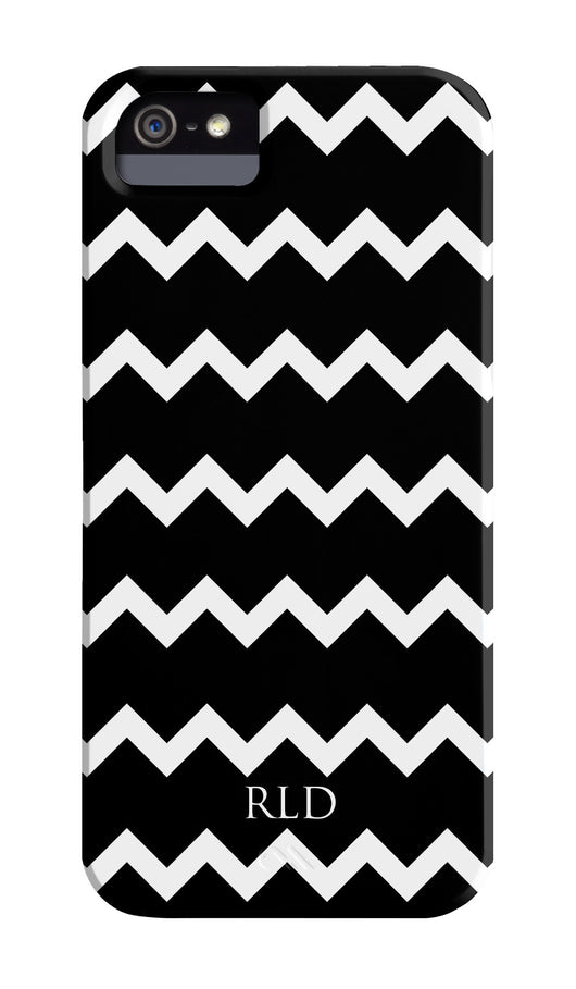 Black and White Chevron Initial Cover