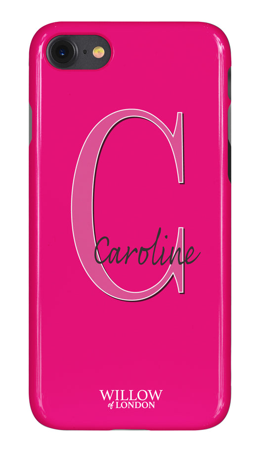 Gloss Hot Pink Signature Case with Large Initial