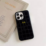 Luxury Leather Case with Alligator Effect and Gold Foil Initialing