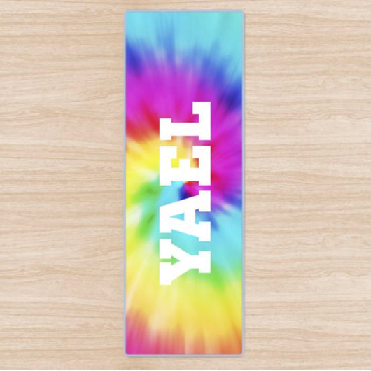 Personalised Yoga Mat Tie Dye Swirl Design with Initials