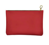 Personalised Genuine Nappa Leather Clutch - Cosmetic Bag in Red