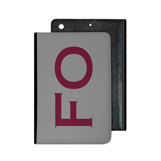 Large Side Initial Silver Grey IPad Case