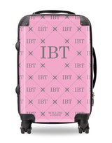 Personalised Suitcase Pink with Multi Grey Initials