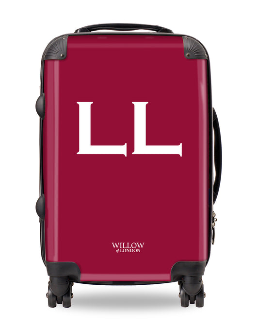 Personalised Suitcase Red with White Initials