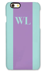 Teal with Lilac Initial Stripe
