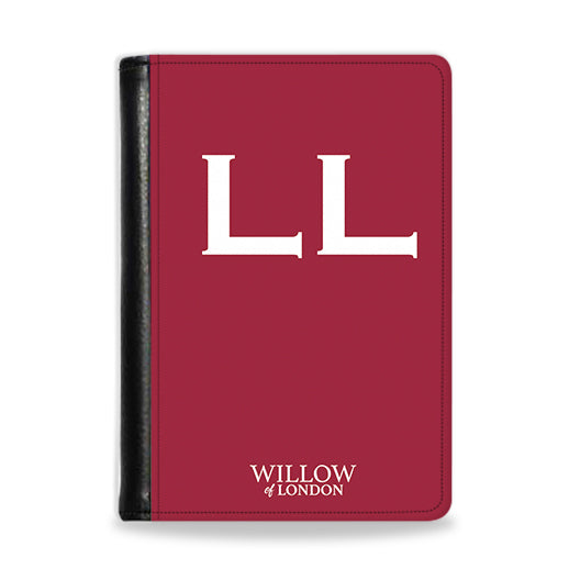 Personalised Passport Wallet Red With White Initials